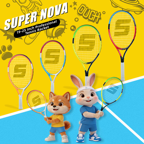 SALYWEE Children Tennis Racket Aluminum-Carbon Frame 4 Sizes Optional Lightweight For Kids Height Matching Training Use