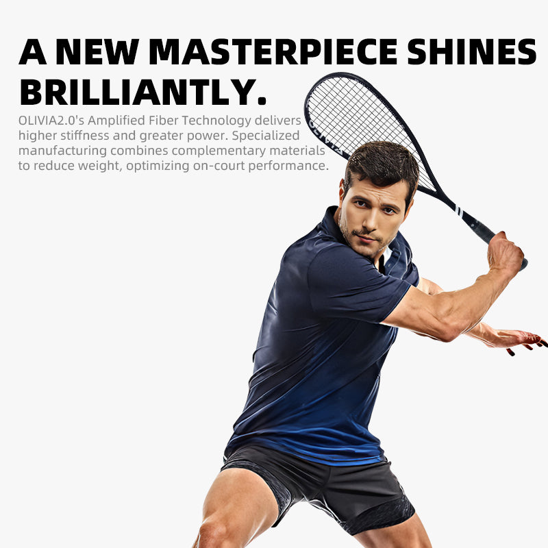 SALYWEE Olivia2.0 Full Carbon Squash Racket SY1028 69cm Length 21cm Width Light‑Weight Indoor Training Squash Racket