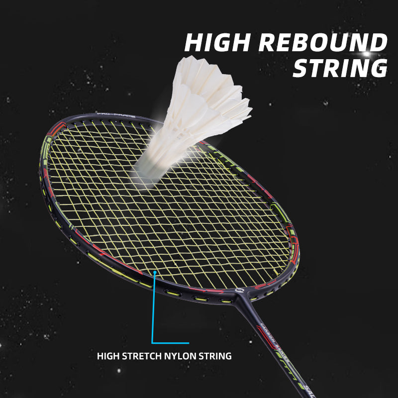 SALYWEE Torpedo SY901 Pre‑Strung Carbon Badminton Racket Lightweight Full‑Size Frame for Backyard & Weekend Recreational Badminton Games