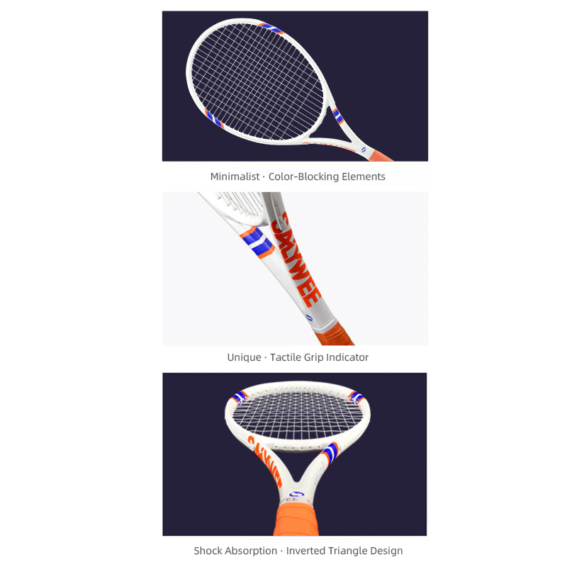 SALYWEE POWER 2.0 & POWER 100 Carbon Composite Tennis Racket | 285g 16×19 Pre-Strung Adult Racquet