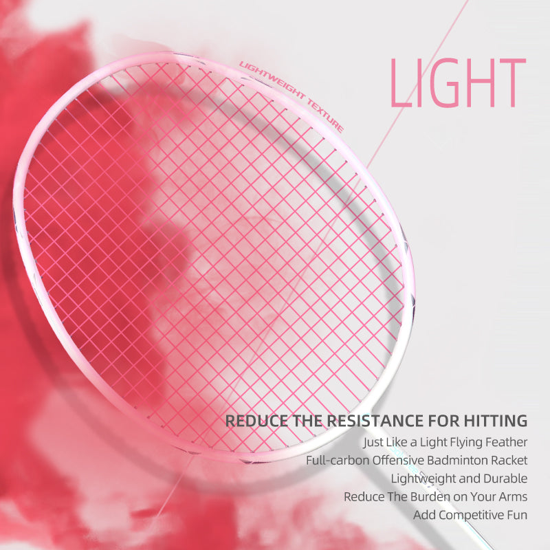 SALYWEE SU7 Pre‑Strung Full Carbon Badminton Racket 4U, 3‑Color Selection, 295±5MM Balance, Suitable For New Players And Hobby‑Level Enthusiasts
