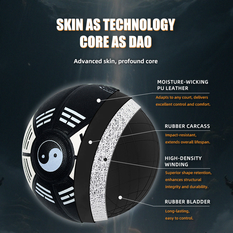 SALYWEE TAICHI No.7 Basketball High-Quality Rubber Carcass PE Winding Butyl Bladder Fine-Grained Wear Resistant Game Basketball
