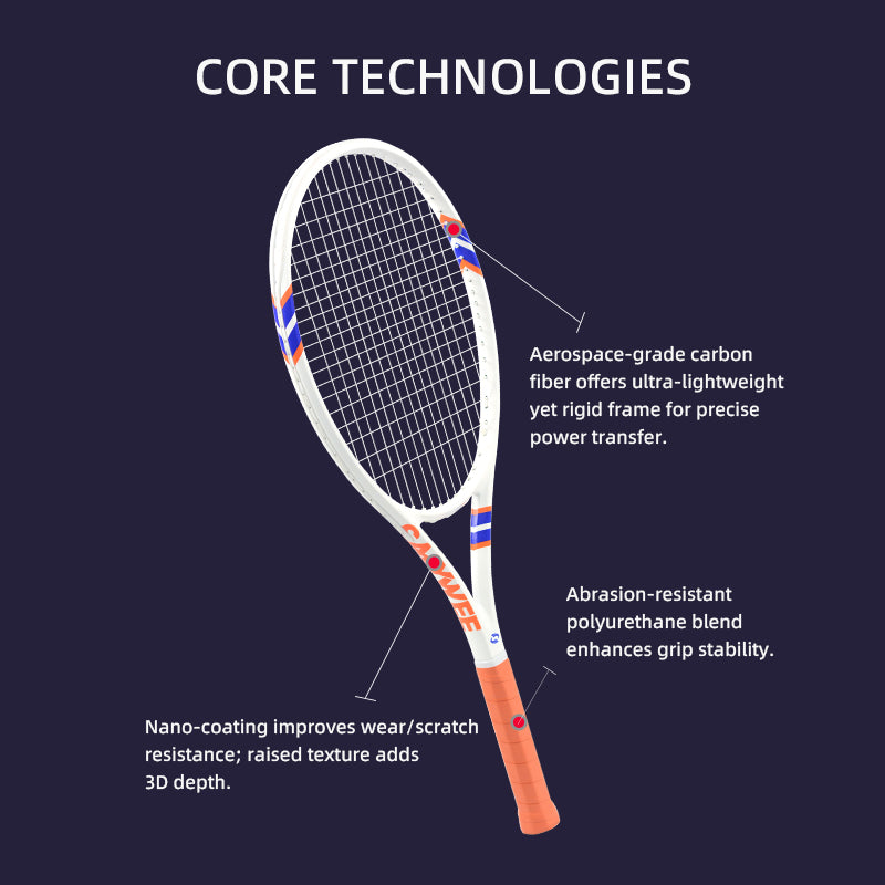 SALYWEE POWER 2.0 & POWER 100 Carbon Composite Tennis Racket | 285g 16×19 Pre-Strung Adult Racquet