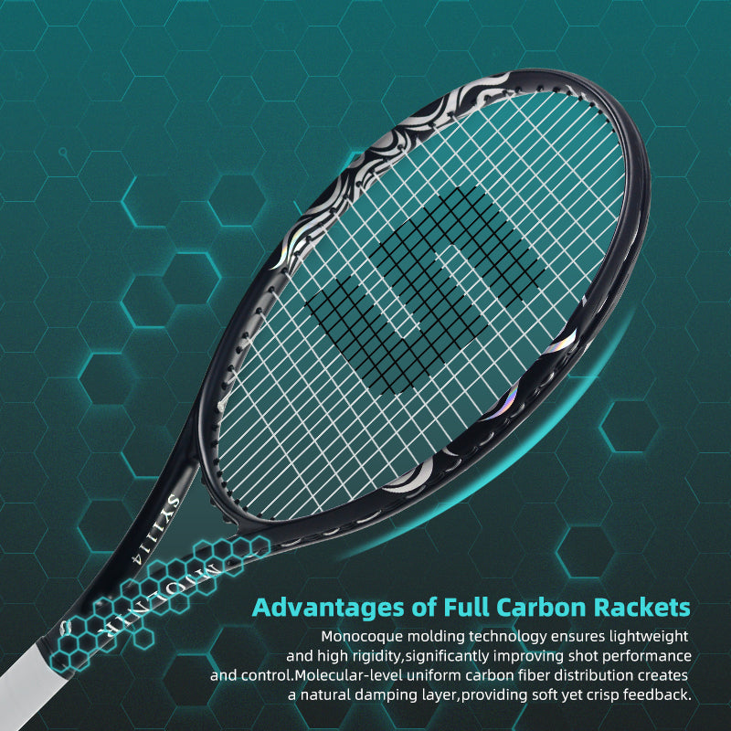 SALYWEE SY1114 Gungnir Mjolnir Pro Tennis Racket Full Carbon Frame Pre-Strung 102 sq.in for Recreational & Intermediate Players