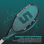 SALYWEE SY1114 Gungnir Mjolnir Pro Tennis Racket Full Carbon Frame Pre-Strung 102 sq.in for Recreational & Intermediate Players
