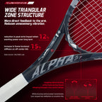 SALYWEE ALPHA SY1111 Tennisschläger Vollcarbon 273g unbesaitet 16×19 Saitenbild 50-60LBS Spannung Freizeitschläger