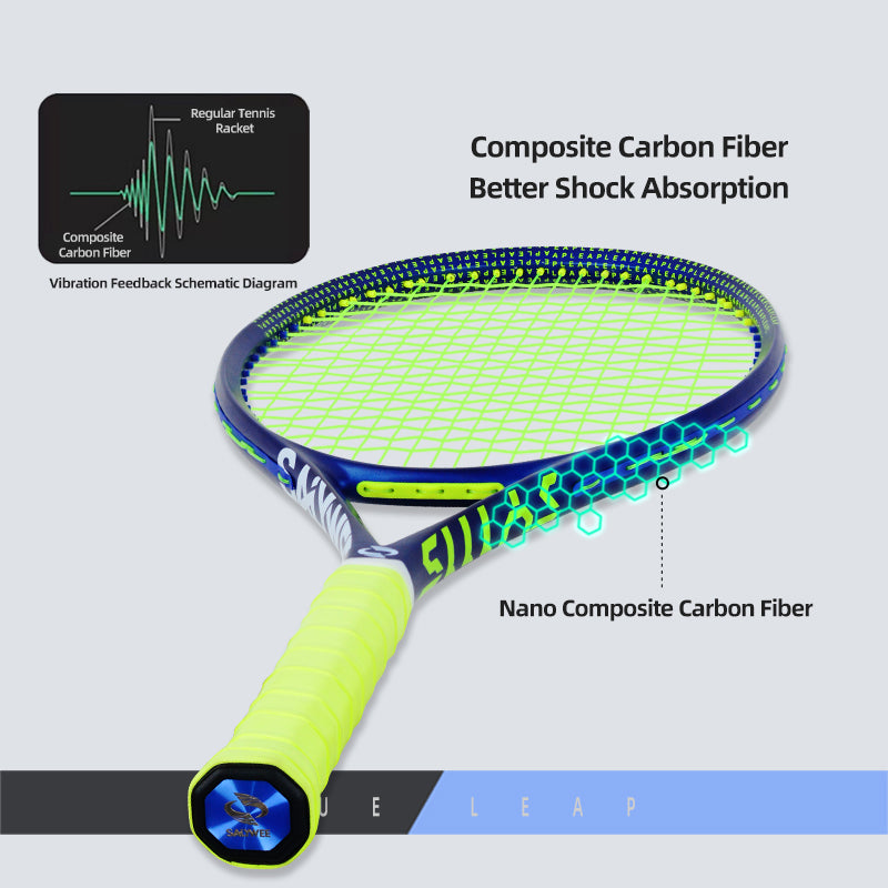 Raqueta de tenis SALYWEE Blue Leap SY1115 | 345 g 330 mm Punto de equilibrio Marco duradero para entrenamientos y partidos al aire libre