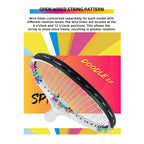 SALYWEE Doodle 2.0 Colorful Doodle Graphic Tennis Racket Pre‑Strung Ready To Play Carbon Tennis Racket for Adult Tennis Lovers