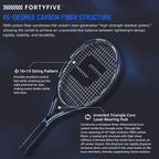 SALYWEE UNI360 Tennis Racket T800 Carbon Fiber 105in² Head 16×19 String Pattern Stable Control for Intermediate Adult Players