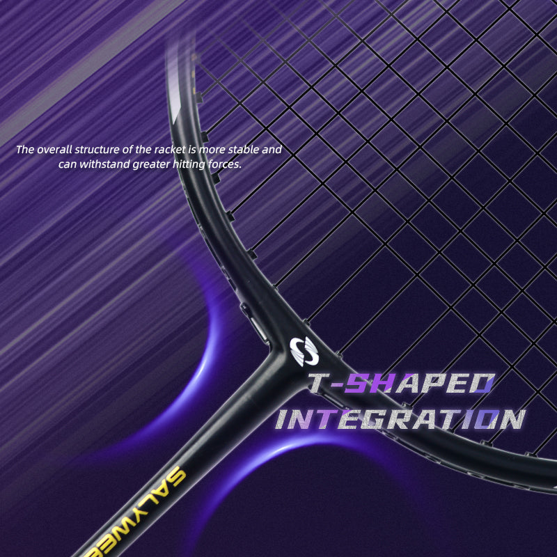 SALYWEE HERTZ SY902 Flexible 24T Shaft Badminton Racket Efficient Power Storage & Release Maximize Hitting Force for Adult Players