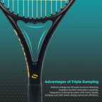 SALYWEE SY1114 Gungnir Mjolnir Pro Tennis Racket Full Carbon Frame Pre-Strung 102 sq.in for Recreational & Intermediate Players