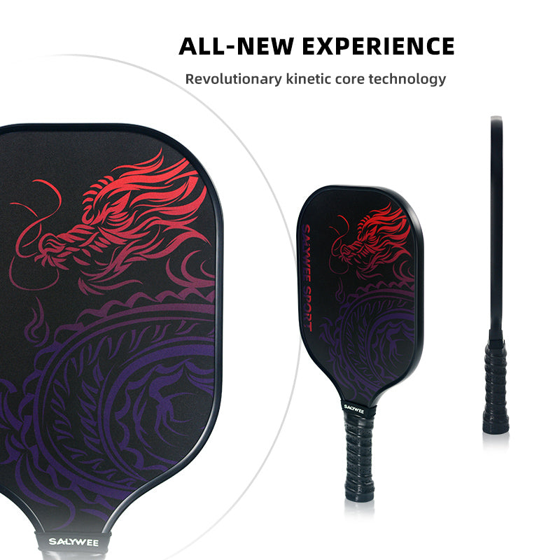 SALYWEE Dragon Print Pickleball Paddle 40×19.8cm Size 12mm Thickness 228±5g Unstrung Recreational Pickleball Racquet