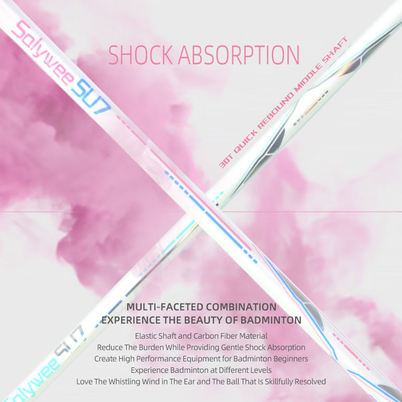 SALYWEE SU7 Pre‑Strung Full Carbon Badminton Racket 4U, 3‑Color Selection, 295±5MM Balance, Suitable For New Players And Hobby‑Level Enthusiasts