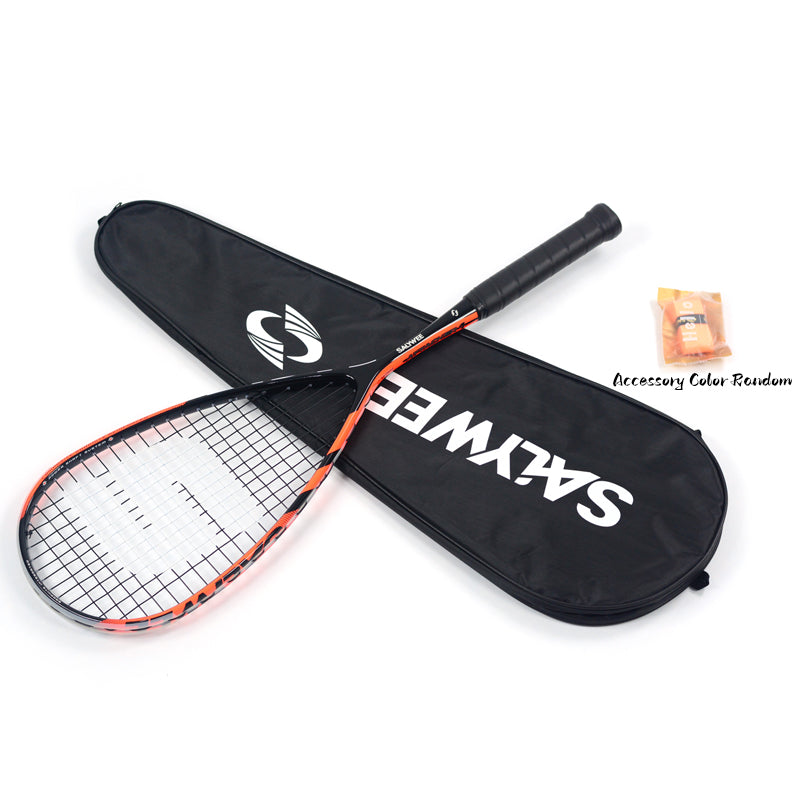 SALYWEE EAGLE Pro Squash Racket Full Carbon Fiber Pre-Strung Balanced Frame for Intermediate & Advanced Players