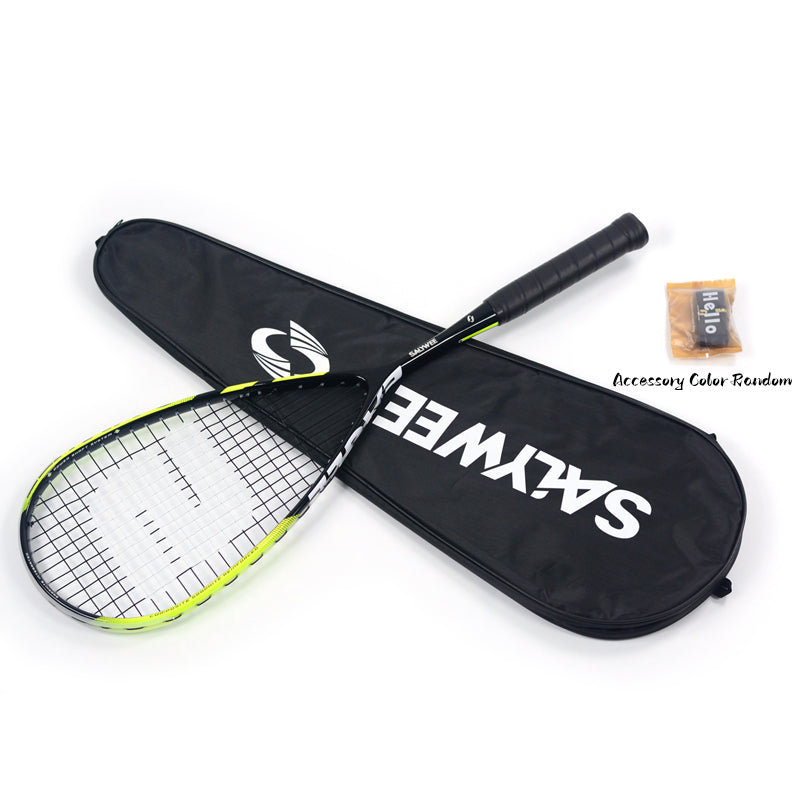 SALYWEE EAGLE Pro Squash Racket Full Carbon Fiber Pre-Strung Balanced Frame for Intermediate & Advanced Players
