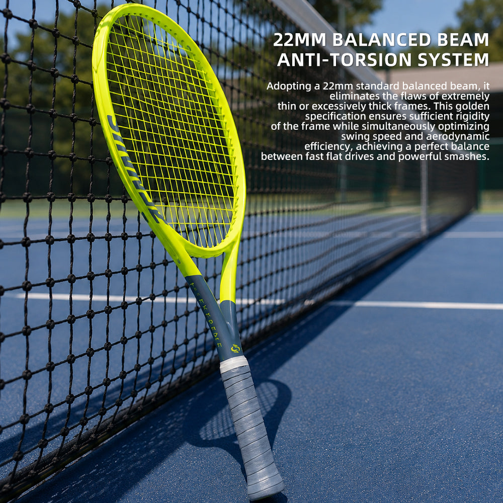 SALYWEE Phantom SY1112 Composite Carbon Fiber One-Piece Tennis Racquet 310g Unstrung 16×19 50-60LBS Recreational Tennis Racket