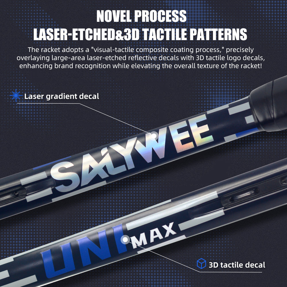 SALYWEE UNI360 Tennis Racket T800 Carbon Fiber 105in² Head 16×19 String Pattern Stable Control for Intermediate Adult Players