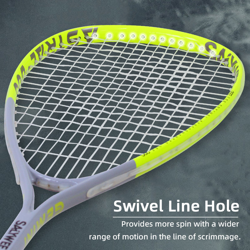 SALYWEE GEMINISR Squash Racket With Swivel & Acoustic Line Hole Spin Shaft Design High Spin Competitive Squash Racket