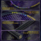 SALYWEE Dragon Lin SY906 Badminton Racket T800+40T Material 300mm Balance Point ≤32LBS Tension Purple Black Offensive Badminton Racquet