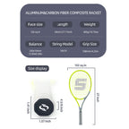SALYWEE Gemini Composite Tennis Racket 69cm Length 330mm Balance Point 50-60LBS Tension Aluminum Carbon Frame Daily Practice Tennis Racket