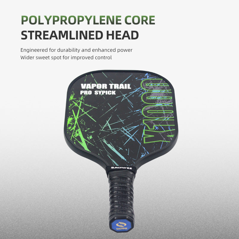 SALYWEE Vapor Trail X1000 Pickleball Paddle Fiberglass Surface 40×19.8cm 12mm Core Turquoise Orange-Red Pickleball Racket