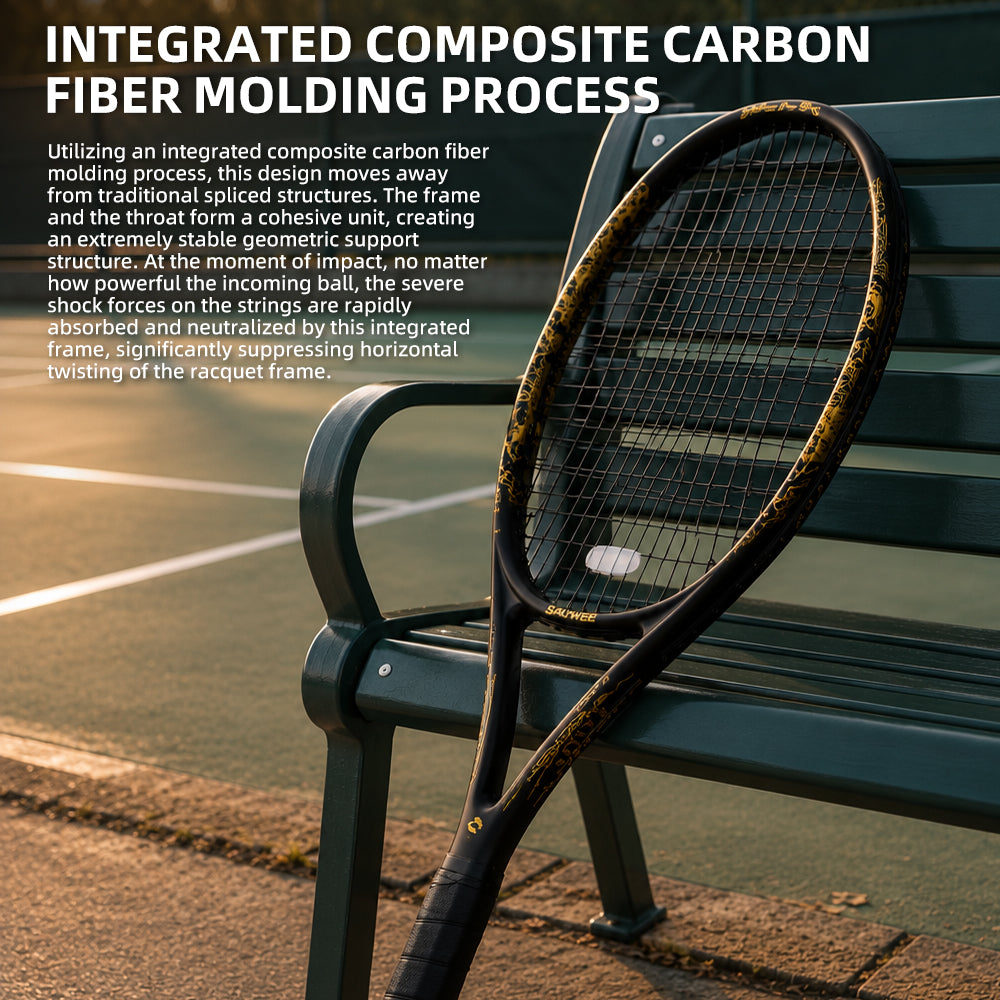 SALYWEE Golden Dragon SY1116 Tennis Racket | Carbon Fiber 280g 105in² 16×19 Pre-Strung Adult Racquet