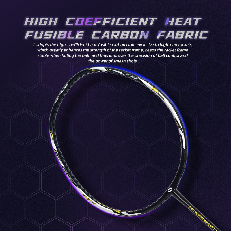 SALYWEE HERTZ SY902 Flexible 24T Shaft Badminton Racket Efficient Power Storage & Release Maximize Hitting Force for Adult Players