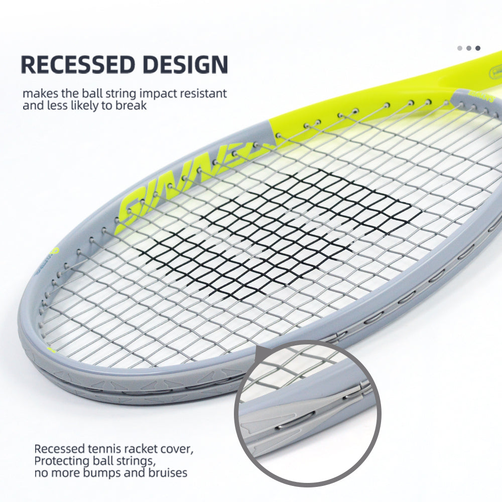 SALYWEE Gemini Composite Tennis Racket 69cm Length 330mm Balance Point 50-60LBS Tension Aluminum Carbon Frame Daily Practice Tennis Racket