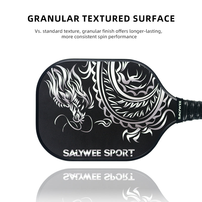 SALYWEE Dragon Print Pickleball Paddle 40×19.8cm Size 12mm Thickness 228±5g Unstrung Recreational Pickleball Racquet