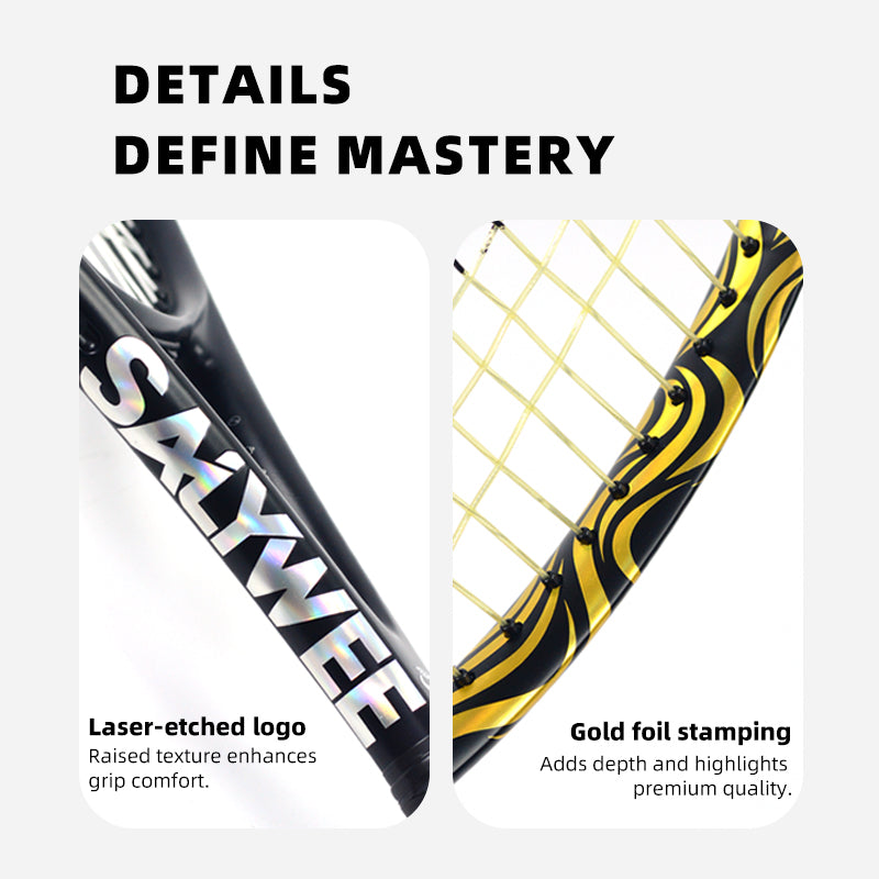 SALYWEE SY1114 Gungnir Mjolnir Pro Tennis Racket Full Carbon Frame Pre-Strung 102 sq.in for Recreational & Intermediate Players