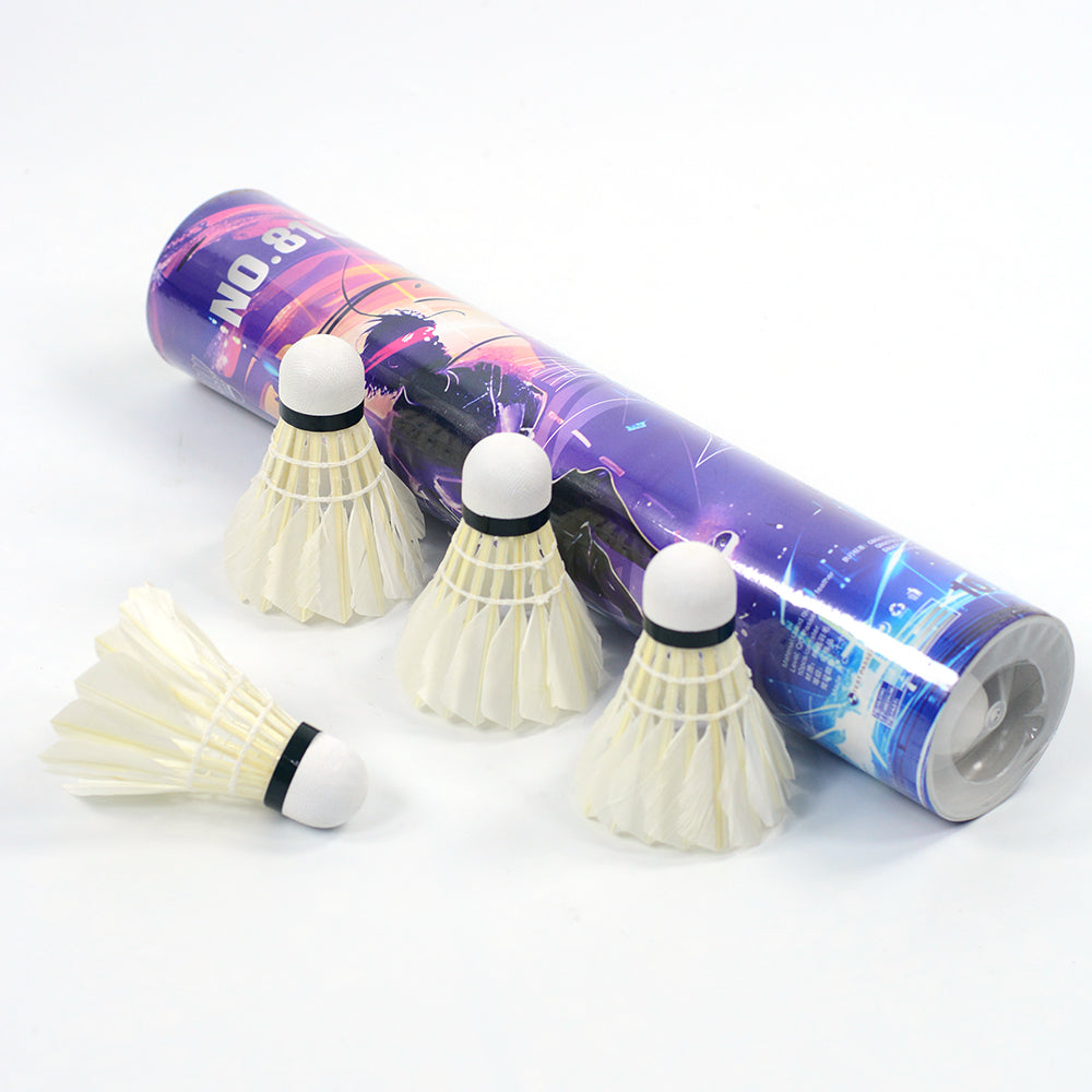 SALYWEE SY810 Natural Feather Shuttlecocks, Synthetic Fiber Composite Cork Head, 10 Pcs Per Tube, Durable For Daily Club Training