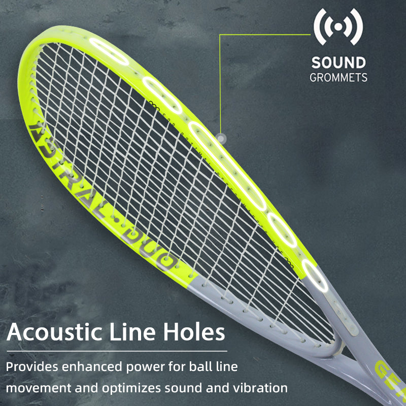 SALYWEE GEMINISR Squash Racket With Swivel & Acoustic Line Hole Spin Shaft Design High Spin Competitive Squash Racket