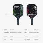 SALYWEE Vapor Trail X1000 Pickleball Paddle Fiberglass Surface 40×19.8cm 12mm Core Turquoise Orange-Red Pickleball Racket