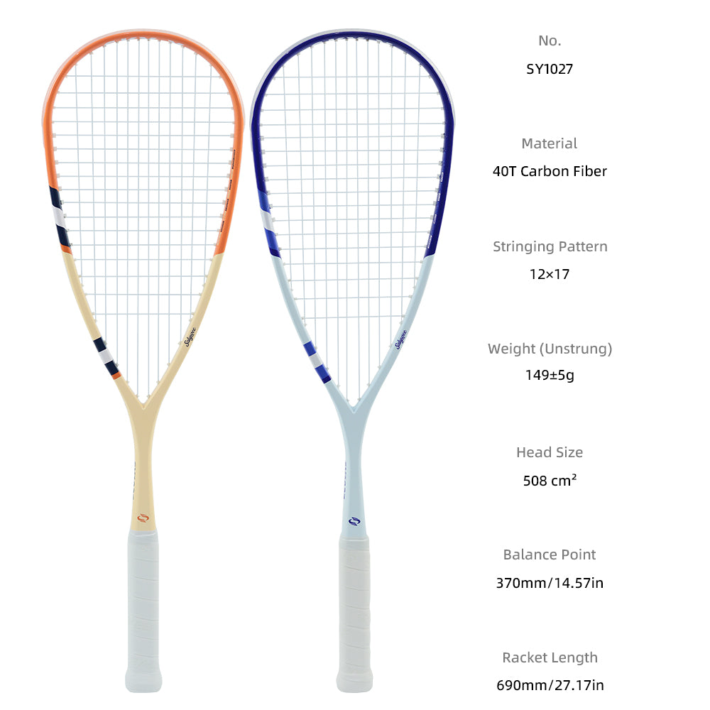SALYWEE SKY.X SY1027 Squash Racket 40T Carbon Fiber 508cm² Head Size 370mm Balance Point 690mm Length Competition Squash Racquet