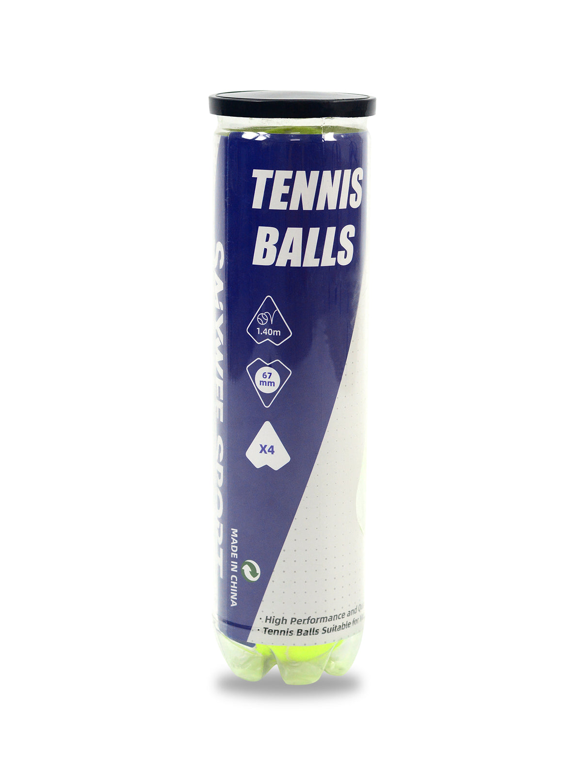 SALYWEE PRO Professional Tennis Balls 4 Count Pressurized Can All‑Court Suitable for Match & Daily Training Sessions