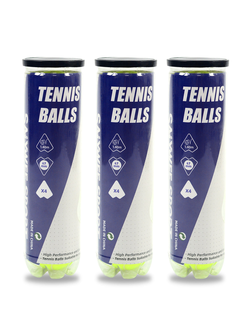 SALYWEE PRO Professional Tennis Balls 4 Count Pressurized Can All‑Court Suitable for Match & Daily Training Sessions