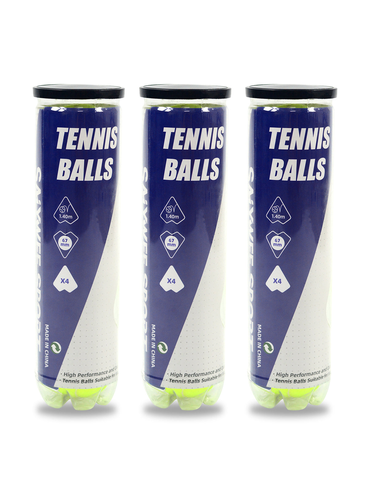 SALYWEE PRO Professional Tennis Balls 4 Count Pressurized Can All‑Court Suitable for Match & Daily Training Sessions