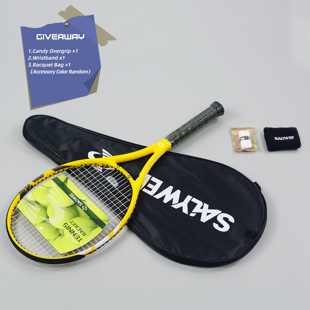 SALYWEE BABOBEE SY1118 Carbon Fiber Tennis Racket | 265g 102in² 16×19 Pre-Strung Adult Racquet