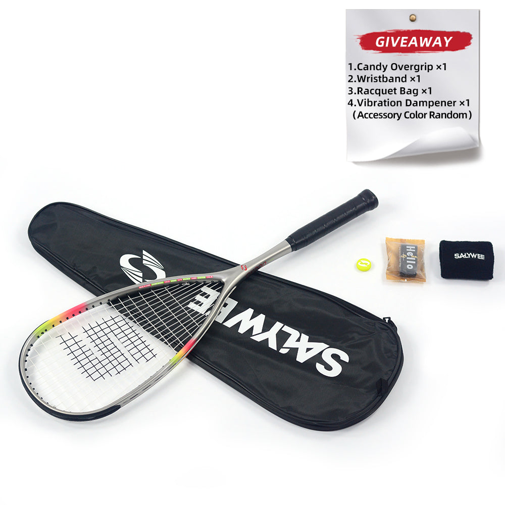 SALYWEE CK200 SY1025 Squash Racket T800 Carbon Fiber 139±5g Unstrung 360mm Balance Point Professional Training Squash Racket