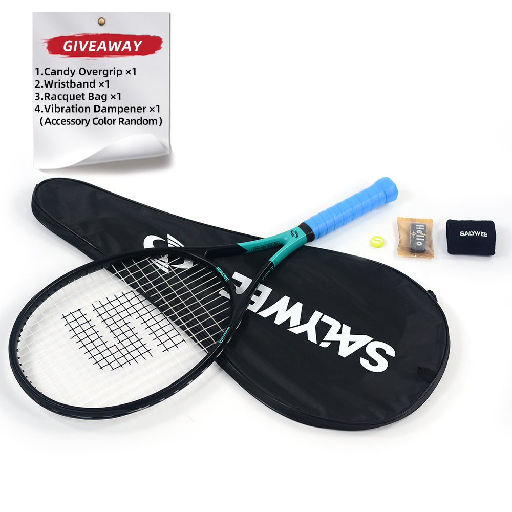 SALYWEE Gemini Composite Tennis Racket 69cm Length 330mm Balance Point 50-60LBS Tension Aluminum Carbon Frame Daily Practice Tennis Racket