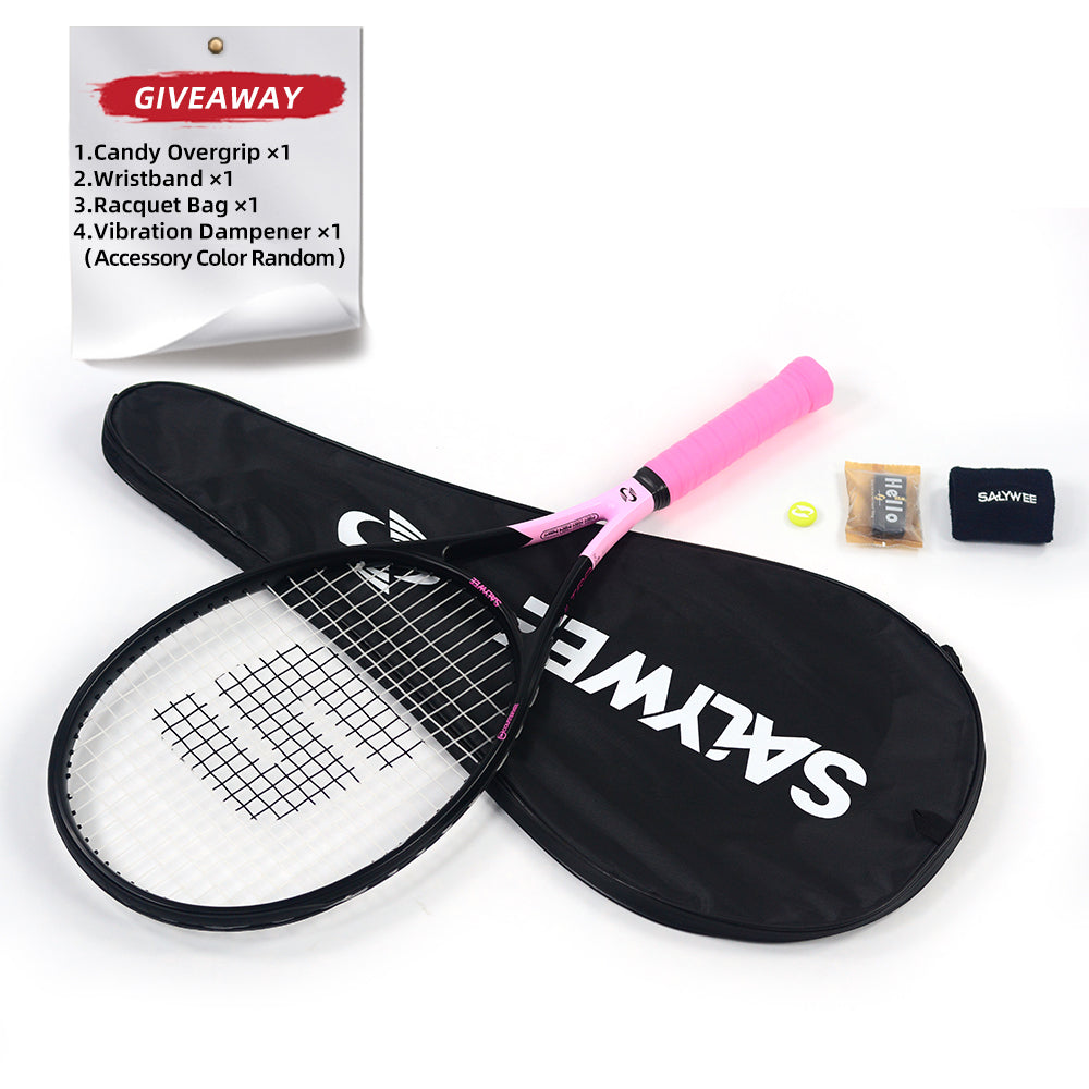 SALYWEE Gemini Composite Tennis Racket 69cm Length 330mm Balance Point 50-60LBS Tension Aluminum Carbon Frame Daily Practice Tennis Racket