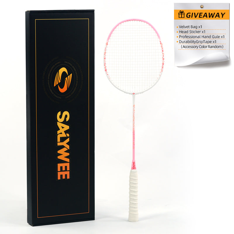 SALYWEE Blossom Rain SY905 Badminton Racket Composite Carbon 5U Light‑Weight Elegant Floral Frame Blue Purple Red Pink For Women Players
