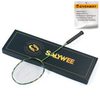 SALYWEE TWIST SY909 Pre‑Strung Full Carbon Fiber Badminton Racket 75±5g, 290±5MM Balance, 675±5MM Length for Daily Training & Competition