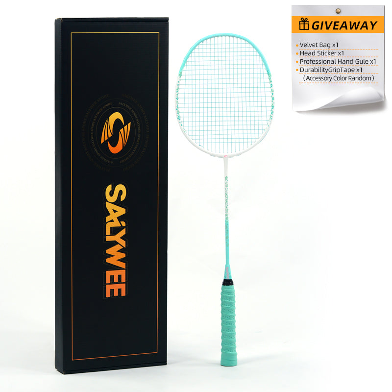 SALYWEE Blossom Rain SY905 Badminton Racket Composite Carbon 5U Light‑Weight Elegant Floral Frame Blue Purple Red Pink For Women Players
