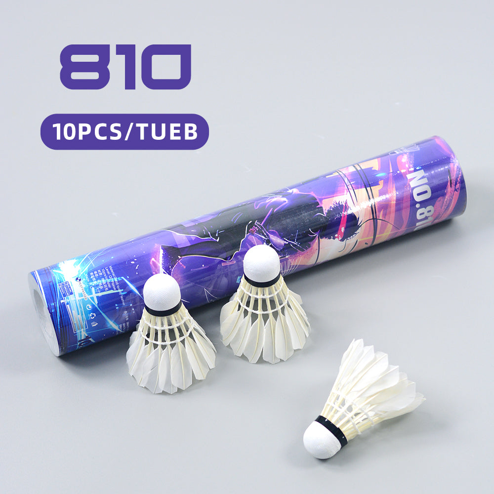 SALYWEE SY810 Natural Feather Shuttlecocks, Synthetic Fiber Composite Cork Head, 10 Pcs Per Tube, Durable For Daily Club Training