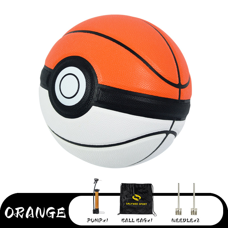 SALYWEE SY3332 ELF No.7 Match Quality Basketball, PU Moisture‑Absorbing Surface, Rubber Bladder, PE Wrapped Yarn, Indoor & Outdoor, 4‑Color Options Orange Blue Red Yellow