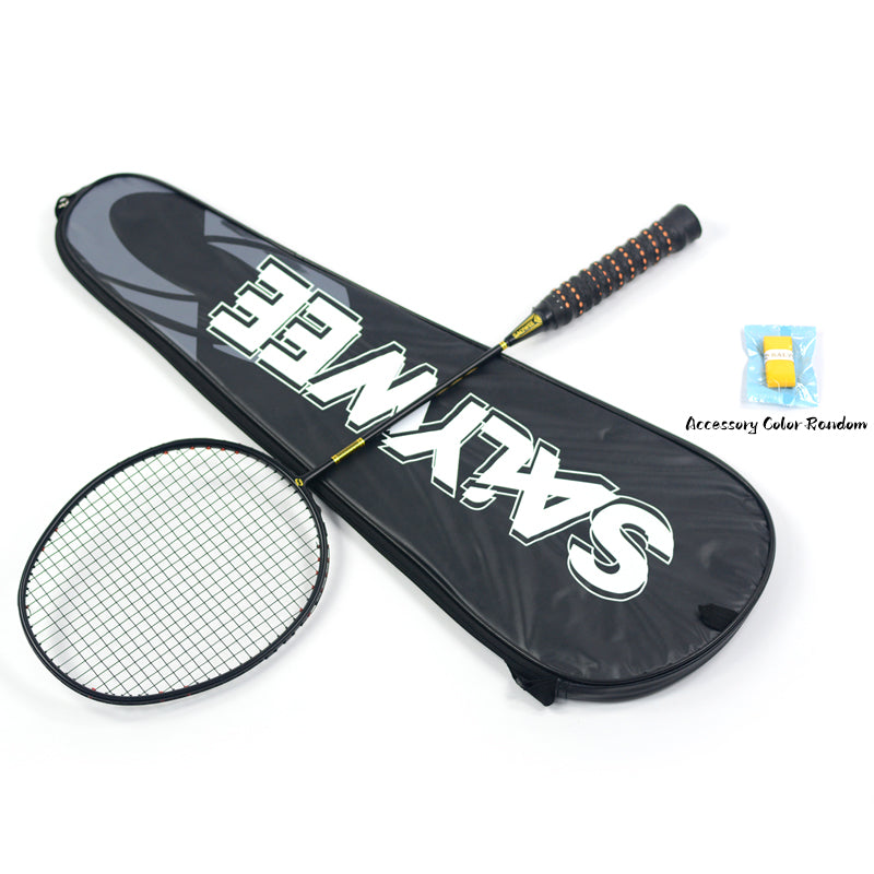 SALYWEE Bamboo Neutral Balance Full Carbon Badminton Racket Pre‑Strung 4U, 295±5mm Balance Point, 675±5mm Standard Length For All‑Round Play