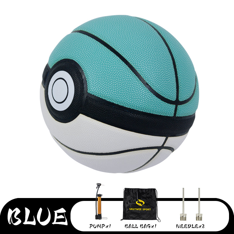 SALYWEE SY3332 ELF No.7 Match Quality Basketball, PU Moisture‑Absorbing Surface, Rubber Bladder, PE Wrapped Yarn, Indoor & Outdoor, 4‑Color Options Orange Blue Red Yellow