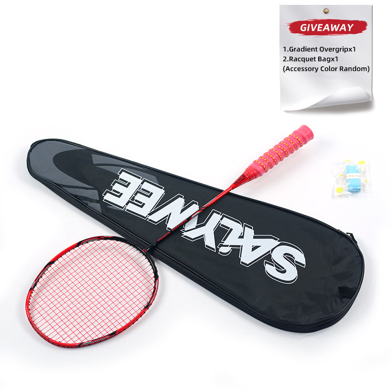 SALYWEE DARKNESS Full Carbon Fiber Badminton Racket 4U Offensive Specs, High‑Tension Tolerance ≤35LBS, Stable Frame For Pro‑Grade Hitting Performance