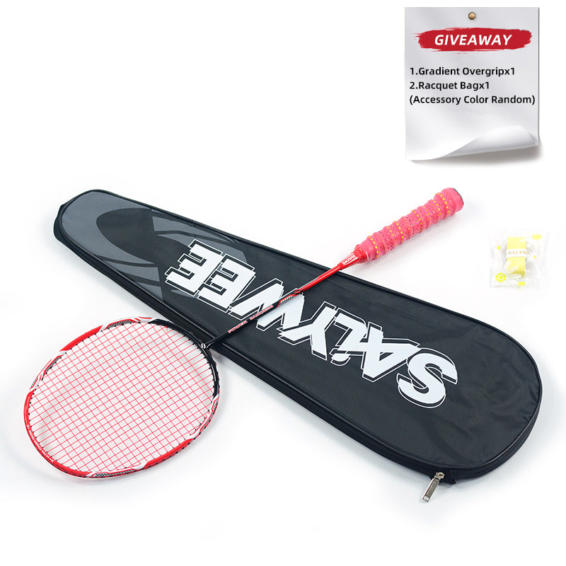 SALYWEE DARKNESS Full Carbon Fiber Badminton Racket 4U Offensive Specs, High‑Tension Tolerance ≤35LBS, Stable Frame For Pro‑Grade Hitting Performance